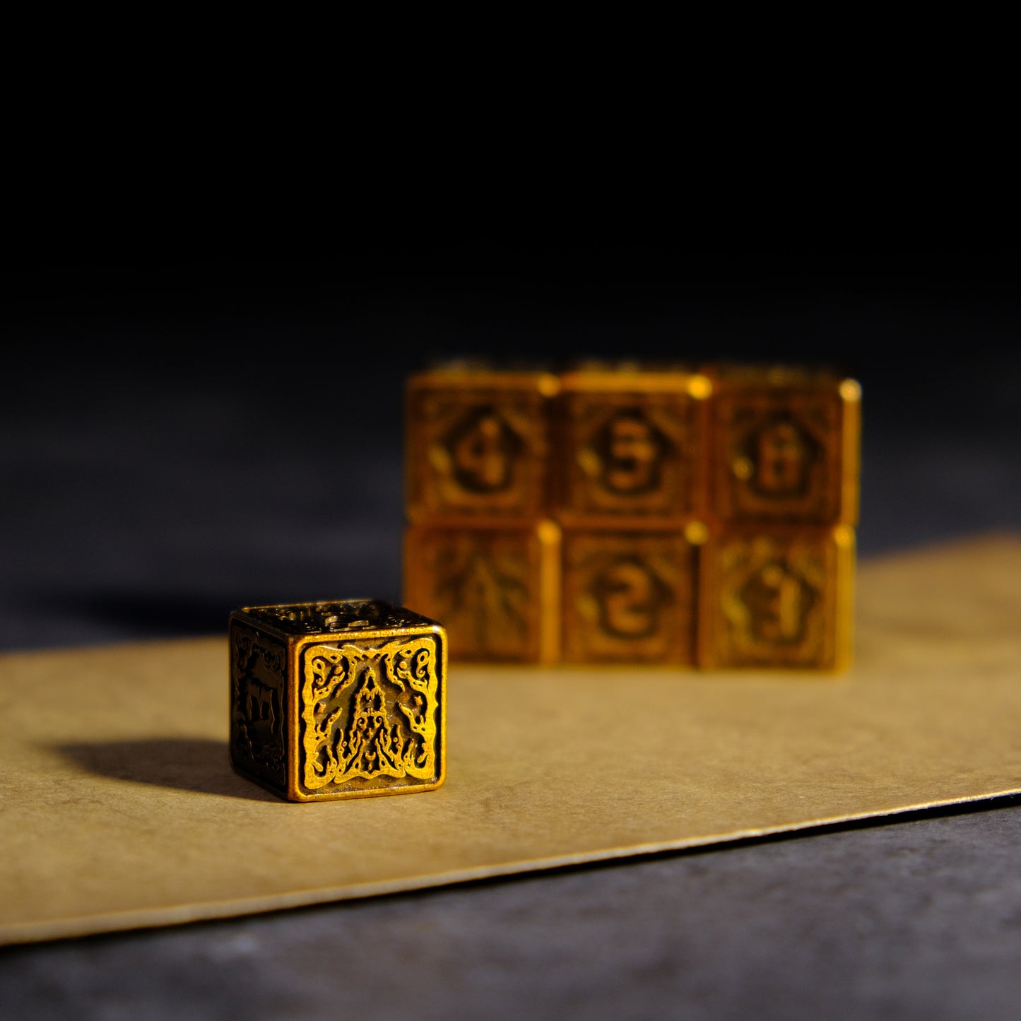 Yellow Harbinger Hastur D6 Metal Dice