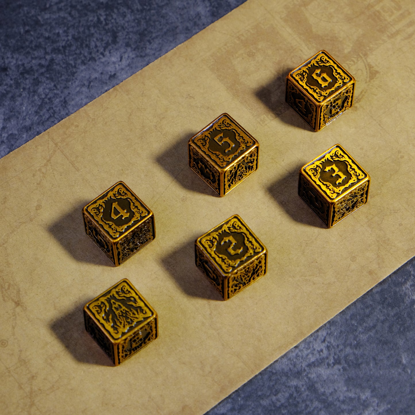 Yellow Harbinger Hastur D6 Metal Dice