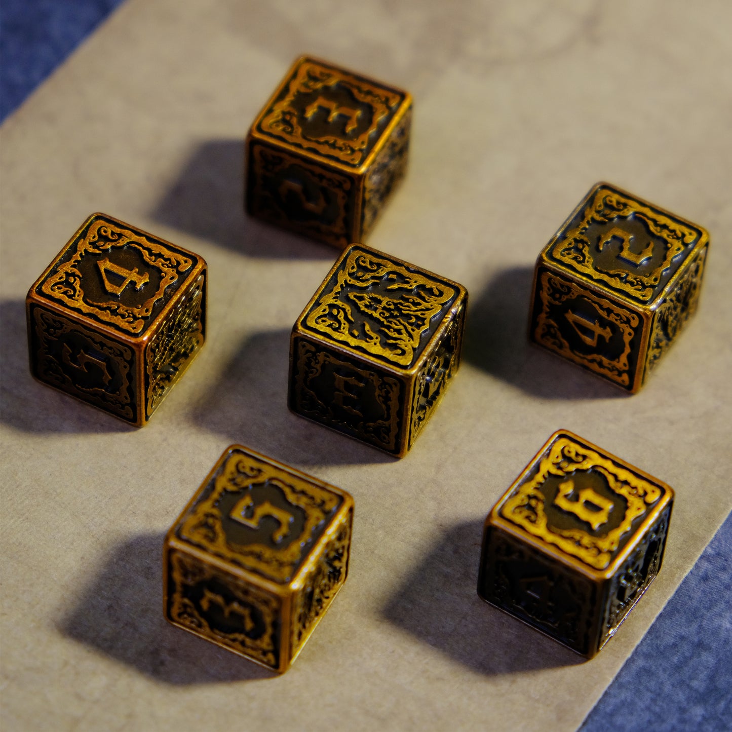 Yellow Harbinger Hastur D6 Metal Dice