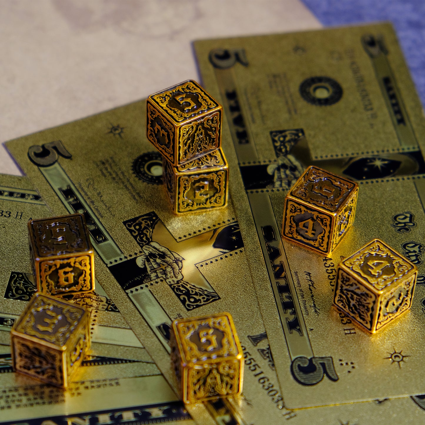 Yellow Harbinger Hastur D6 Metal Dice