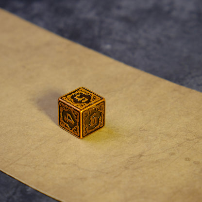 Yellow Harbinger Hastur D6 Metal Dice