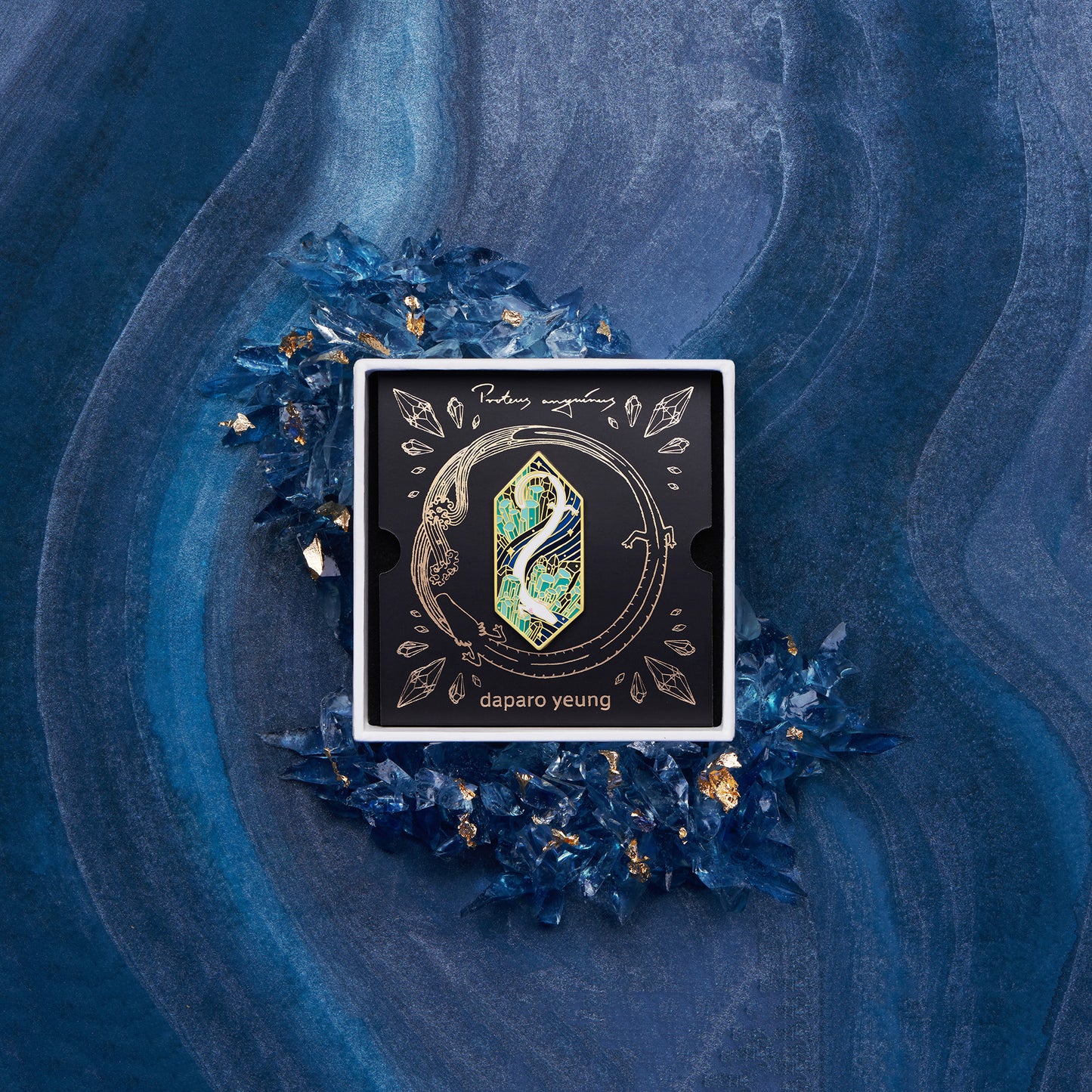 daparo Glow-in-the-Dark Enamel Pins "Gems & Dragons"