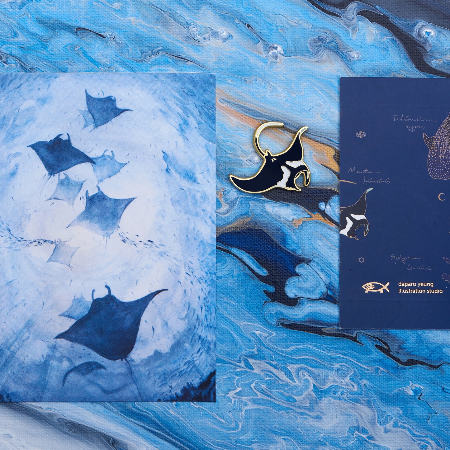 daparo Enamel Pins "Manta Ray"