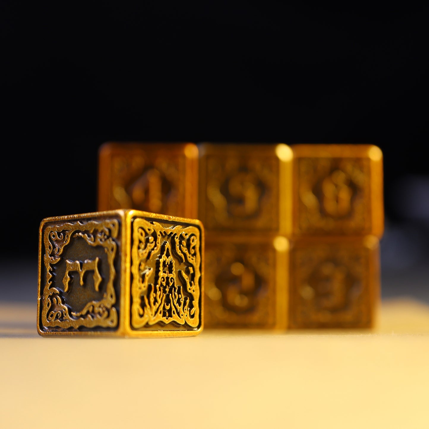 Yellow Harbinger Hastur D6 Metal Dice