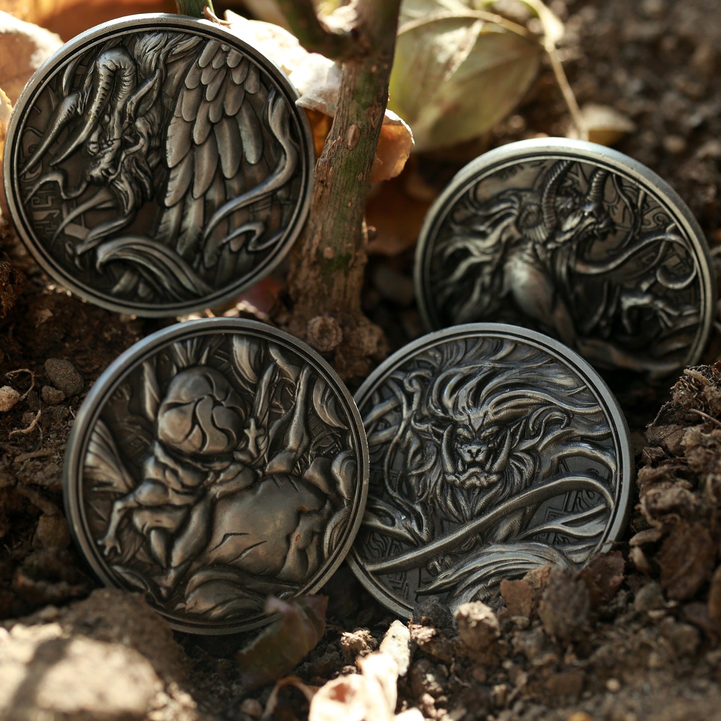 The Four Fiends in Chinese Mythology Collectible Metal Coins