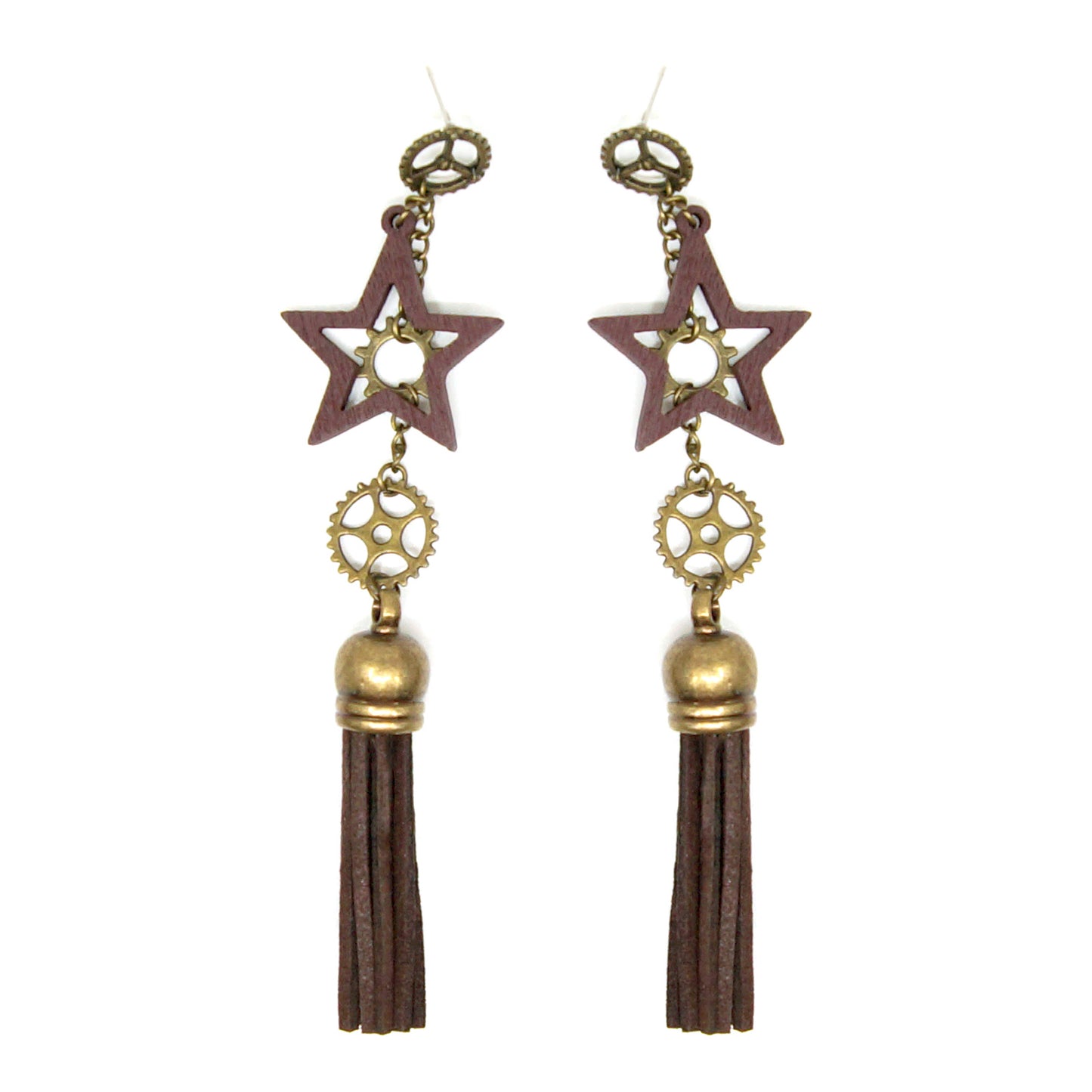 The Stargazer Handcrafted Steampunk Tassel Earrings