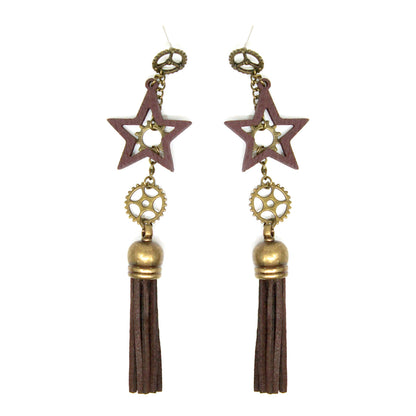 The Stargazer Handcrafted Steampunk Tassel Earrings