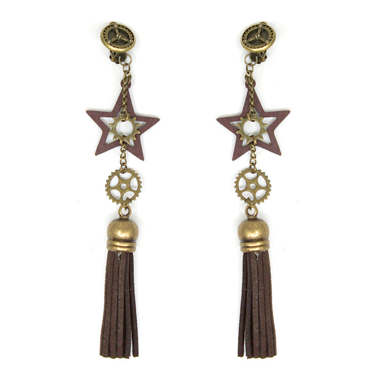 The Stargazer Handcrafted Steampunk Tassel Earrings