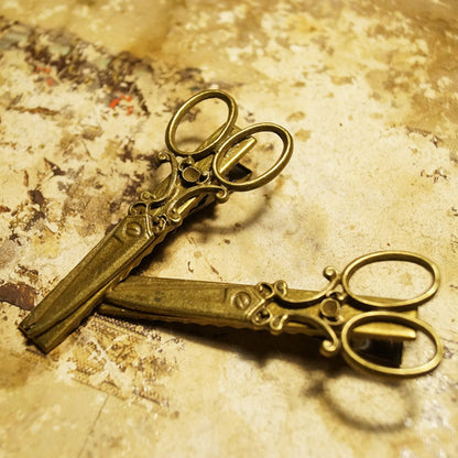 Metal Scissors Handcrafted Steampunk Hair Clips