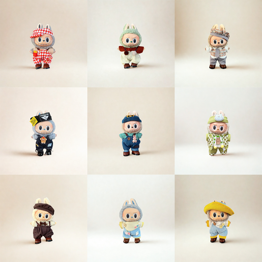 Handmade Clothes for Labubu & 15-17 cm Dolls "Fashion o'Clock"