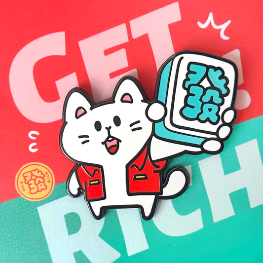 Stop! Mini Planet Enamel Pins Rich Cat Series