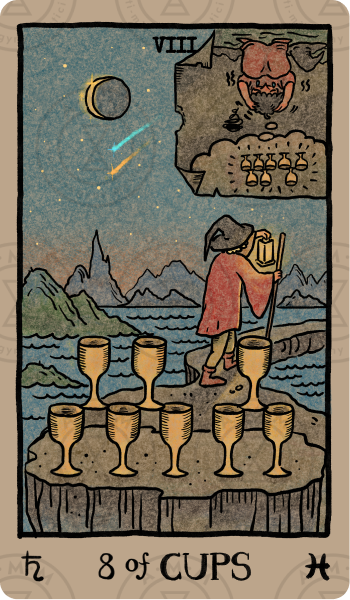 Akashic Eye Tarot – Eight of Cups