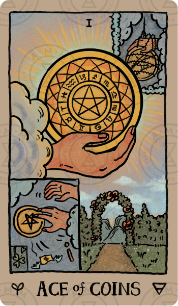 Akashic Eye Tarot – Ace of Coins