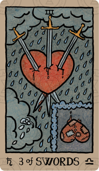 Akashic Eye Tarot – Three of Swords