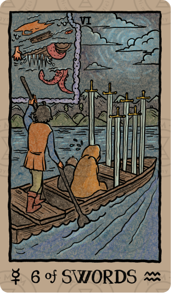 Akashic Eye Tarot – Six of Swords