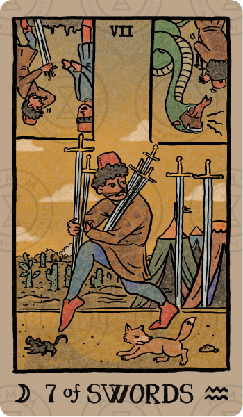 Akashic Eye Tarot – Seven of Swords