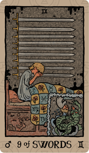 Akashic Eye Tarot – Nine of Swords
