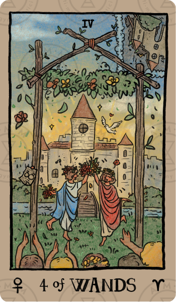 Akashic Eye Tarot – Four of Wands