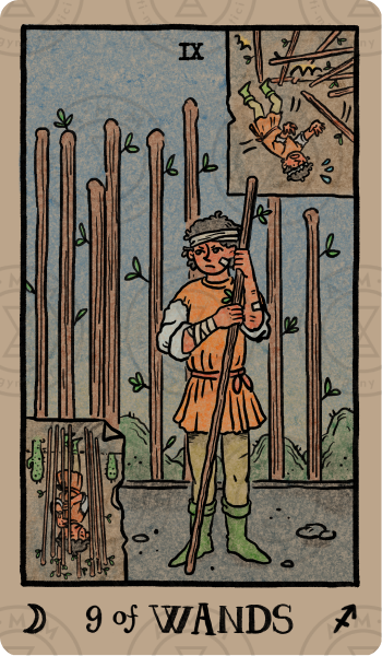 Akashic Eye Tarot – Nine of Wands