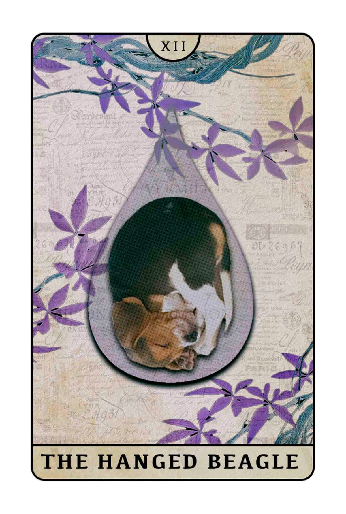 Beagle Dogs Tarot – The Hanged Beagle