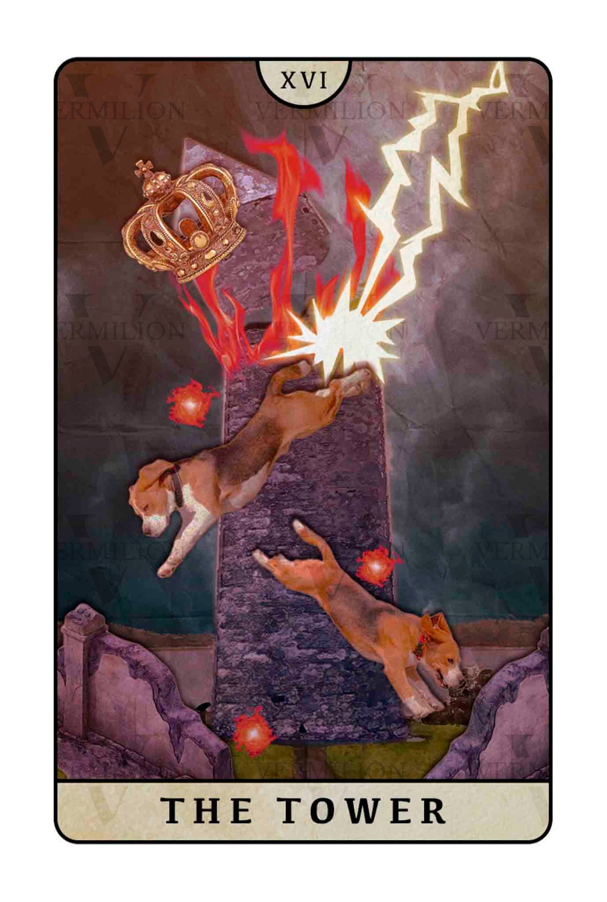 Beagle Dogs Tarot – The Tower