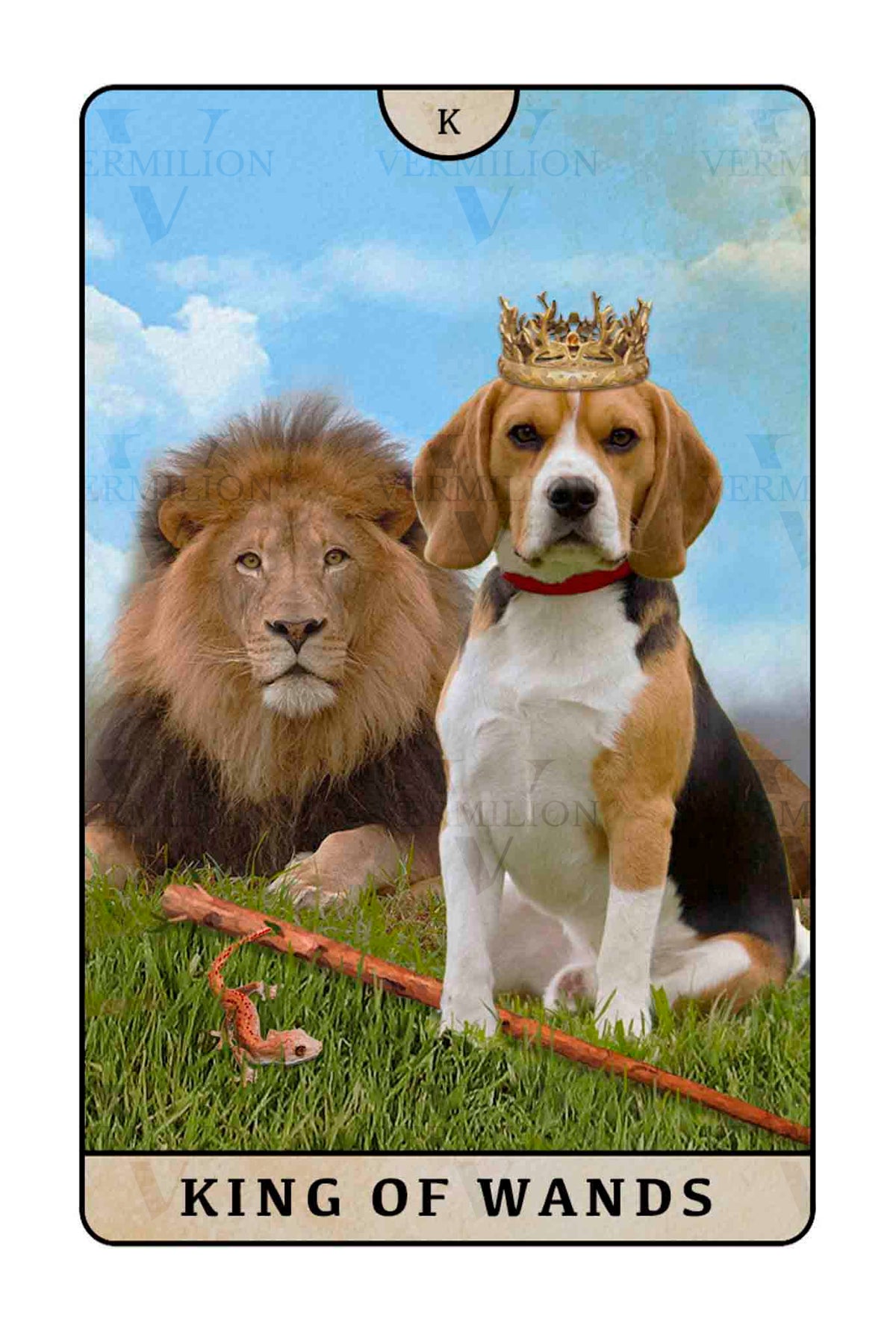 Beagle Dogs Tarot – King of Wands