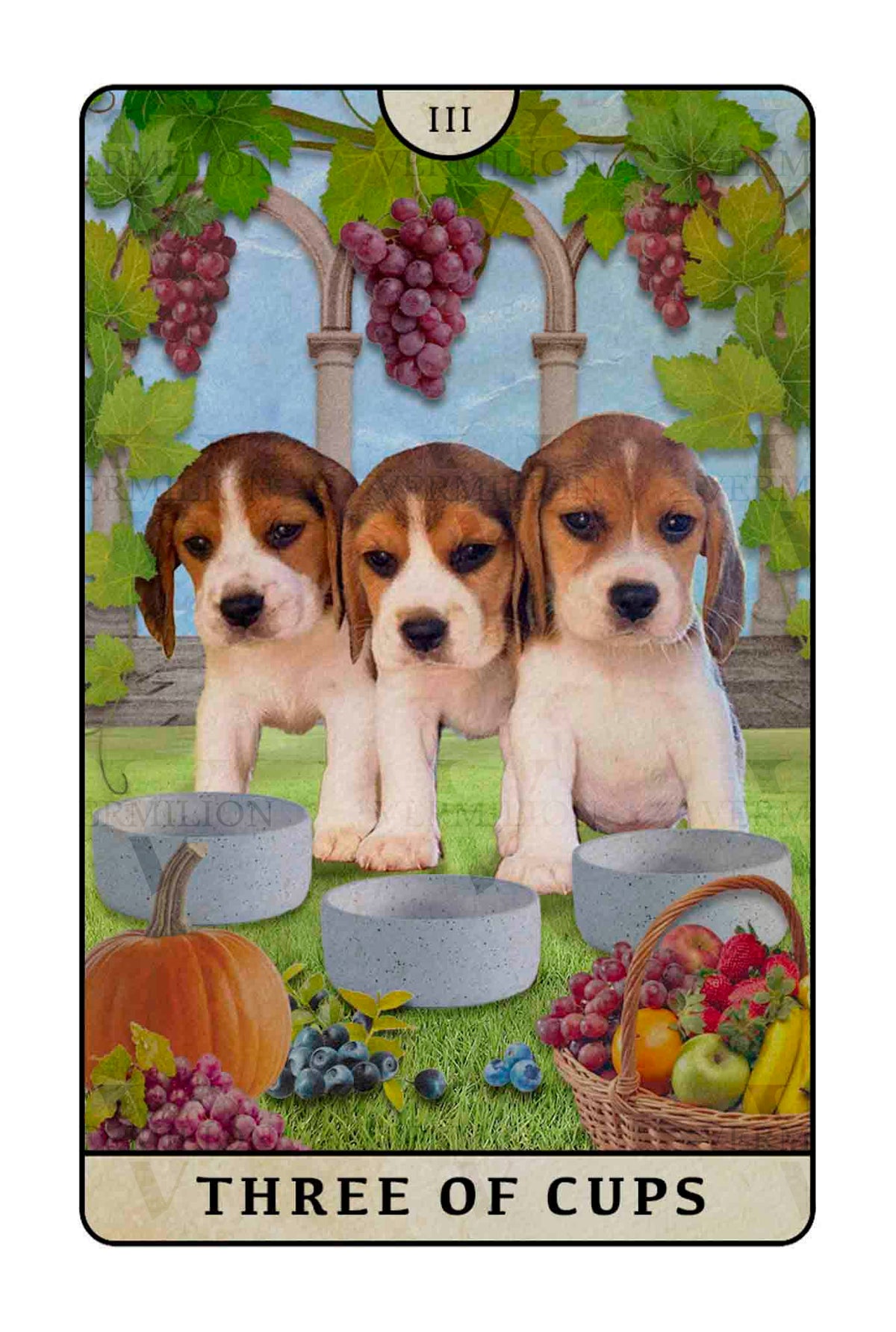 Beagle Dogs Tarot – Three of Cups