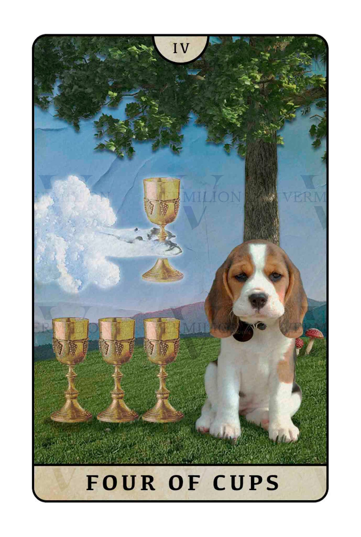 Beagle Dogs Tarot – Four of Cups