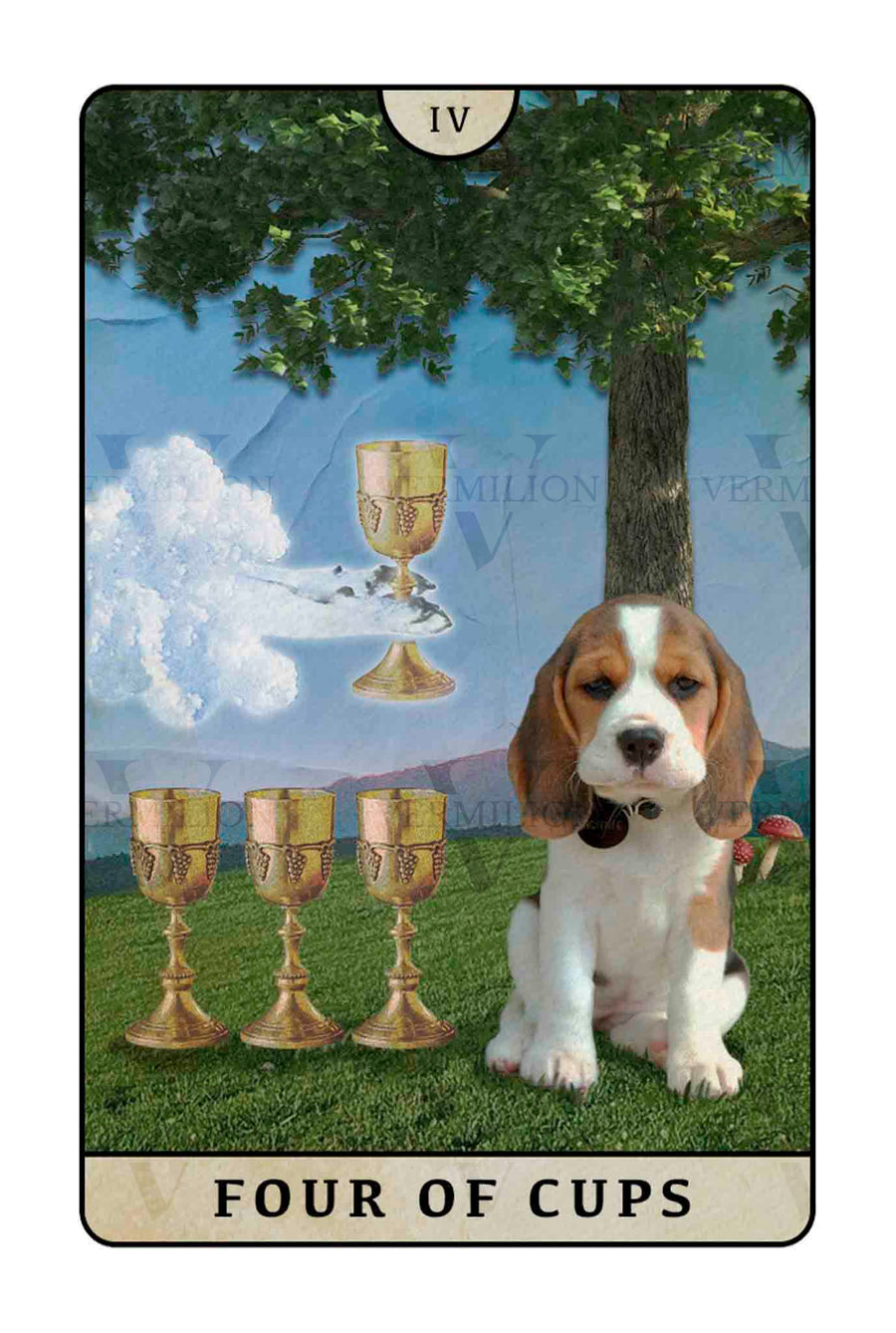Beagle Dogs Tarot – Four of Cups