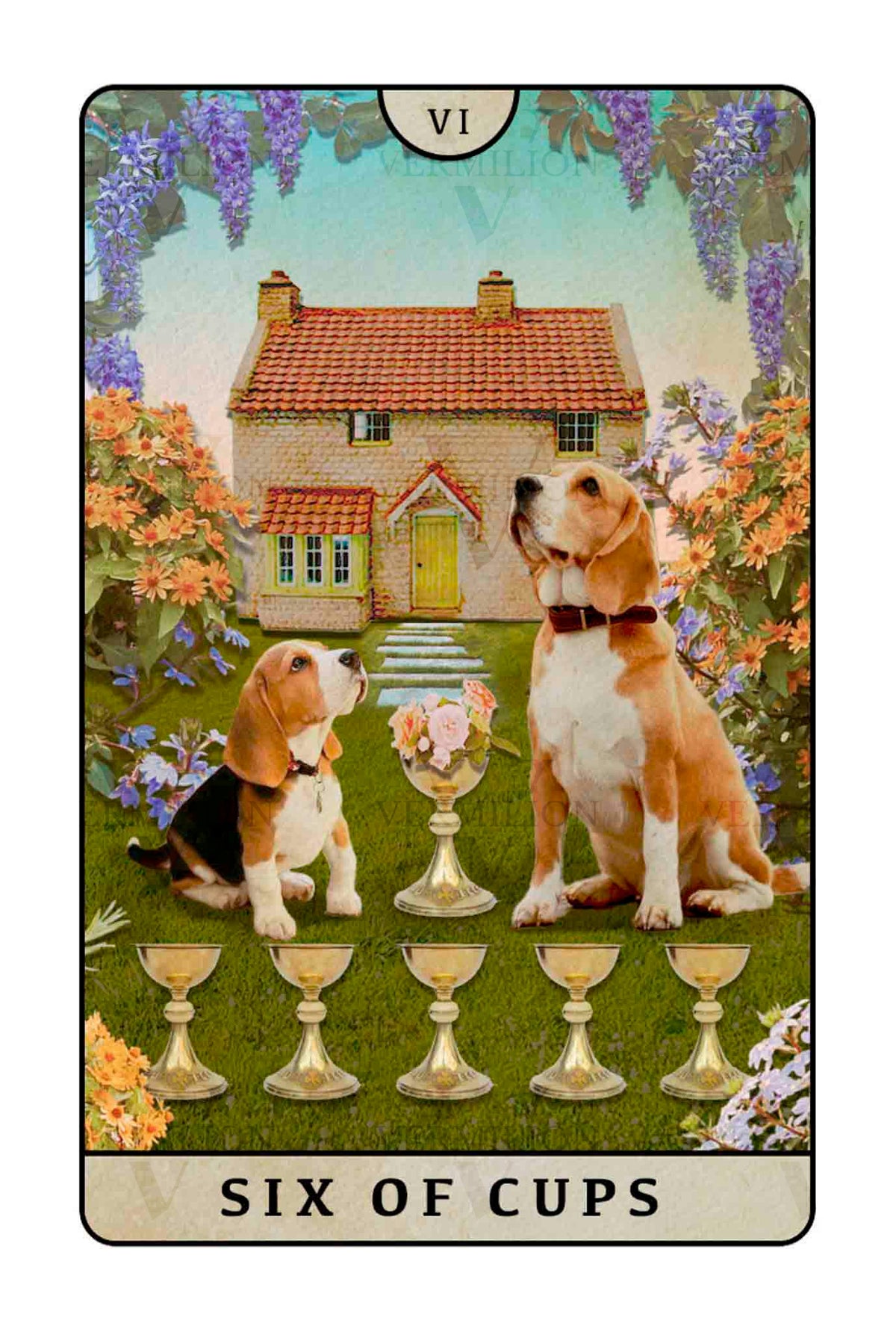 Beagle Dogs Tarot – Six of Cups