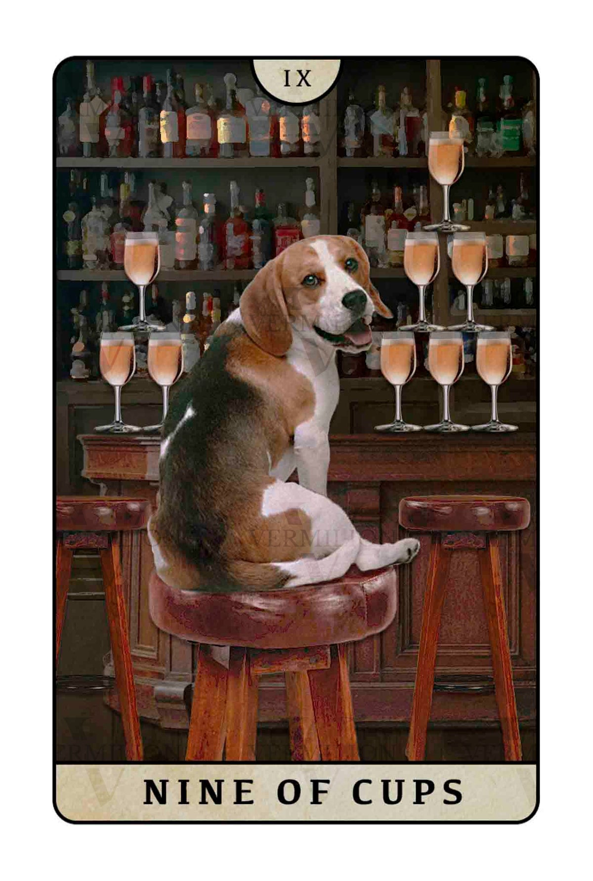 Beagle Dogs Tarot – Nine of Cups