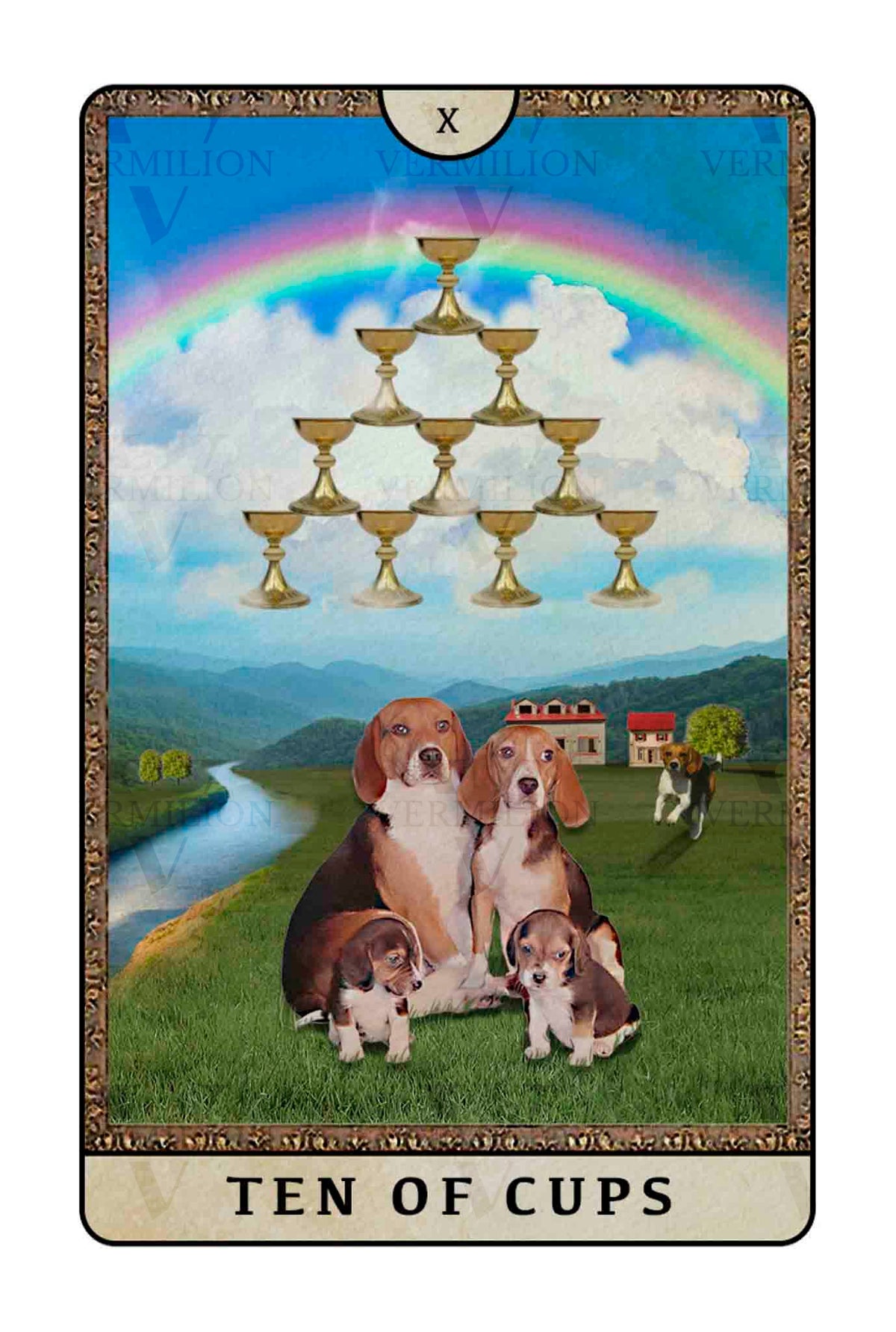 Beagle Dogs Tarot – Ten of Cups
