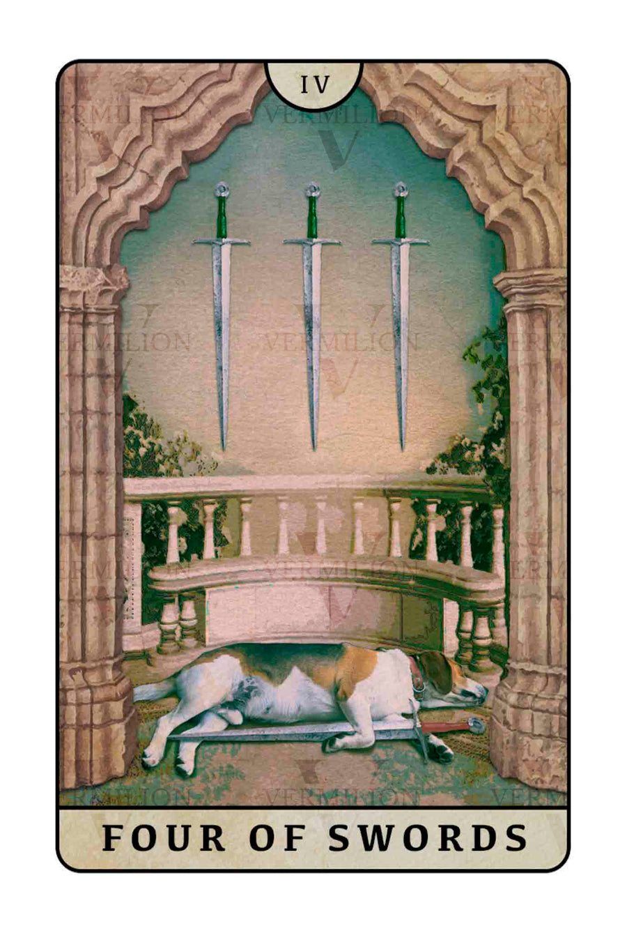 Beagle Dogs Tarot – Four of Swords
