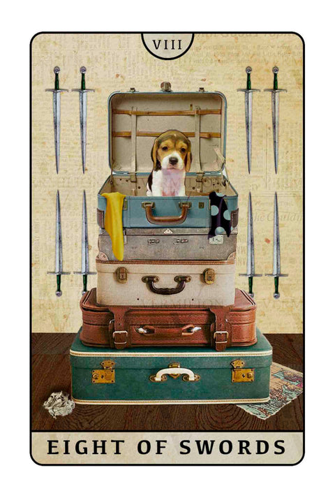 Beagle Dogs Tarot – Eight of Swords