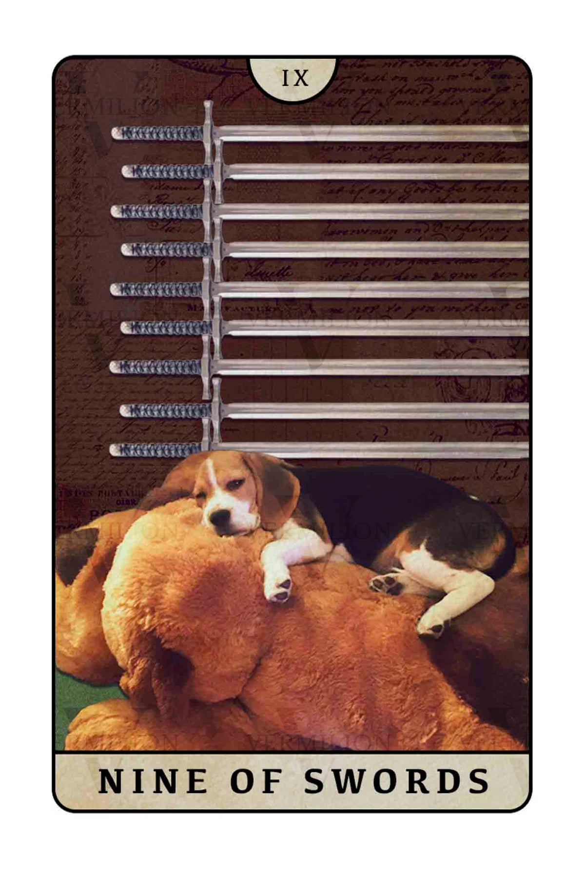 Beagle Dogs Tarot – Nine of Swords