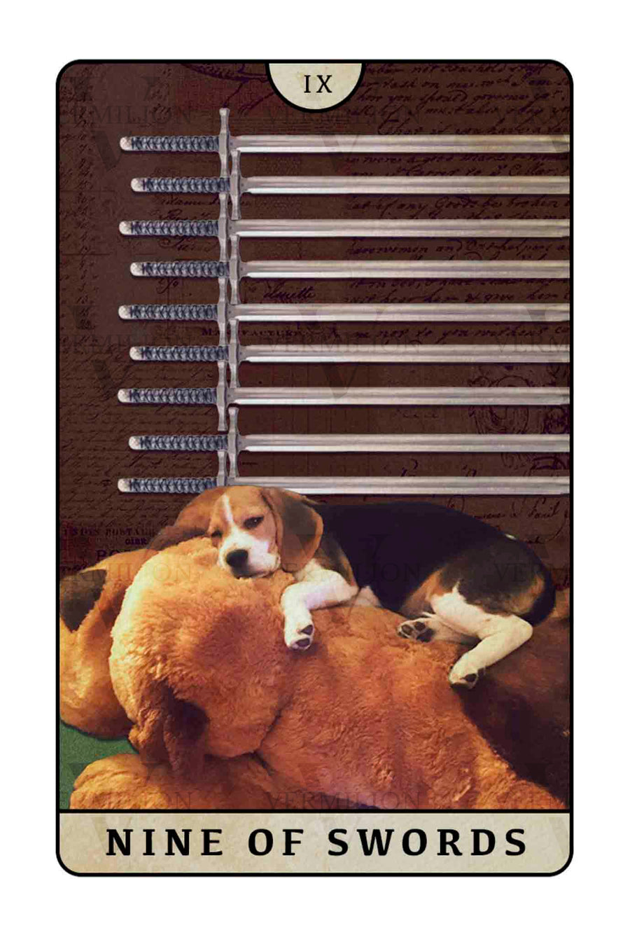 Beagle Dogs Tarot – Nine of Swords