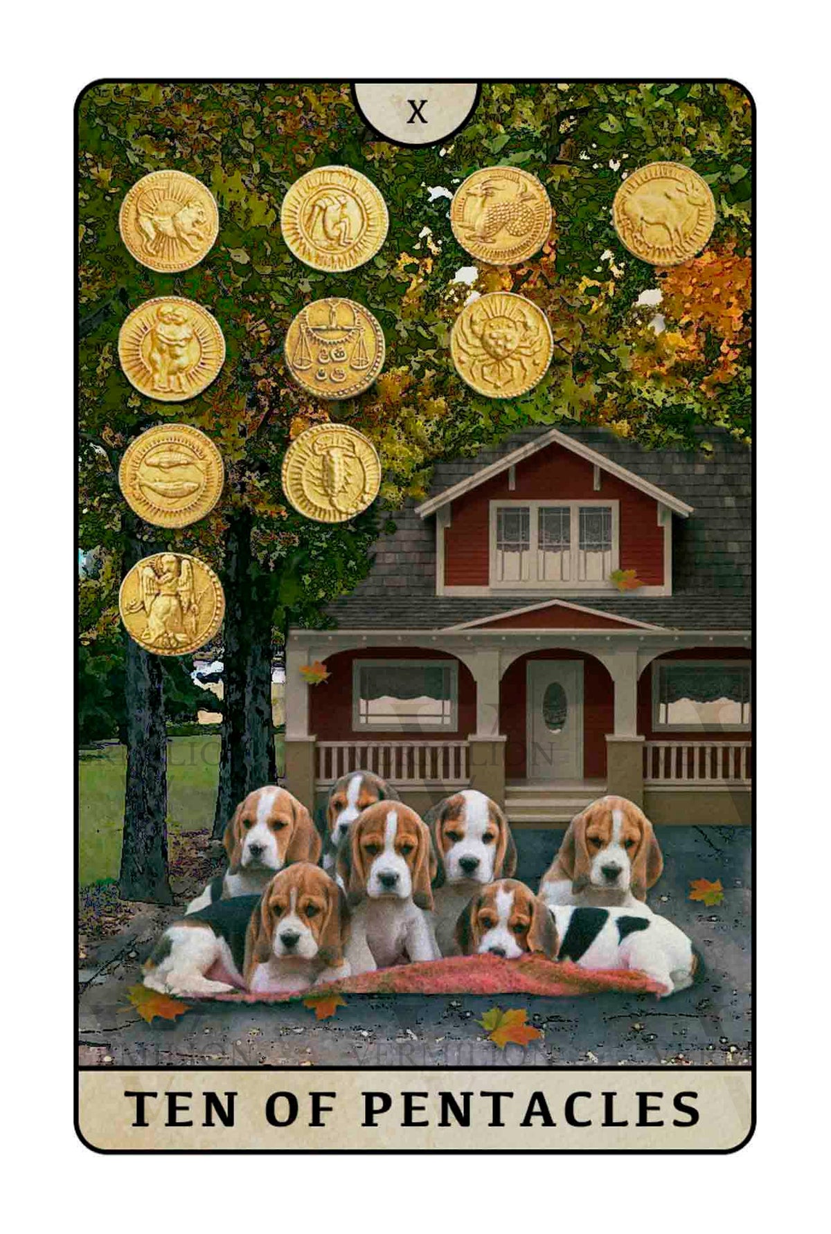Beagle Dogs Tarot – Ten of Pentacles