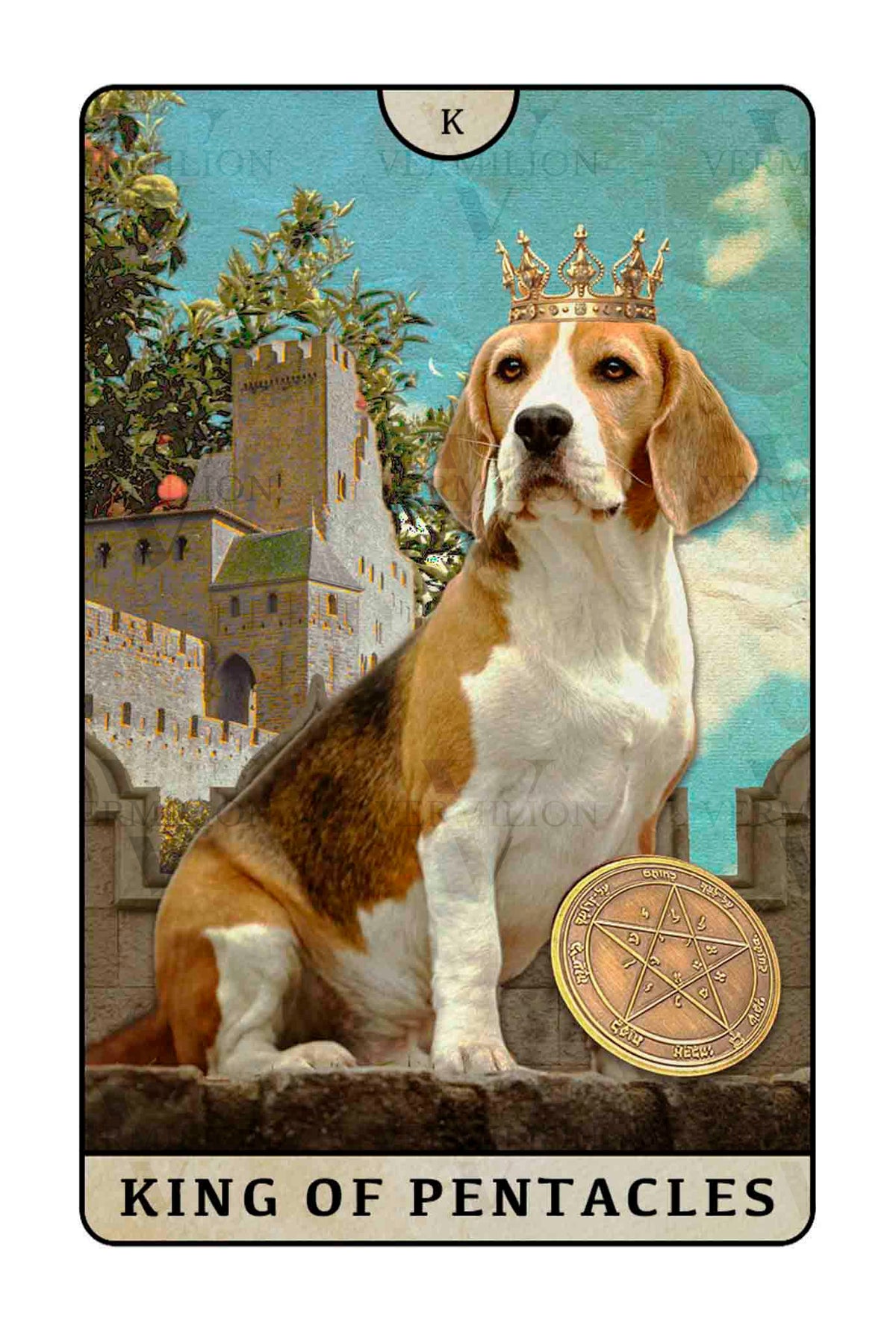 Beagle Dogs Tarot – King of Pentacles