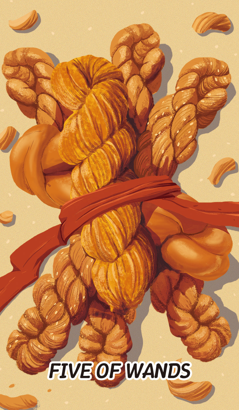 Chinese Cuisine Tarot – Five of Wands