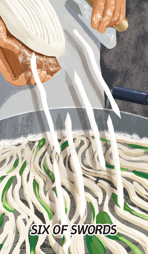 Chinese Cuisine Tarot – Six of Swords