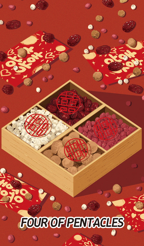 Chinese Cuisine Tarot – Four of Pentacles