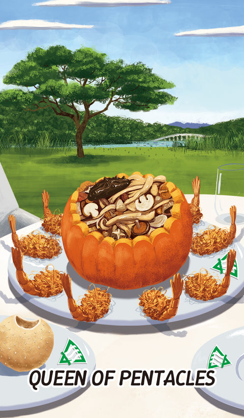 Chinese Cuisine Tarot – Queen of Pentacles