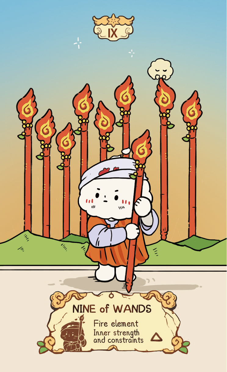 Cloud Rune Legend Tarot – Nine of Wands