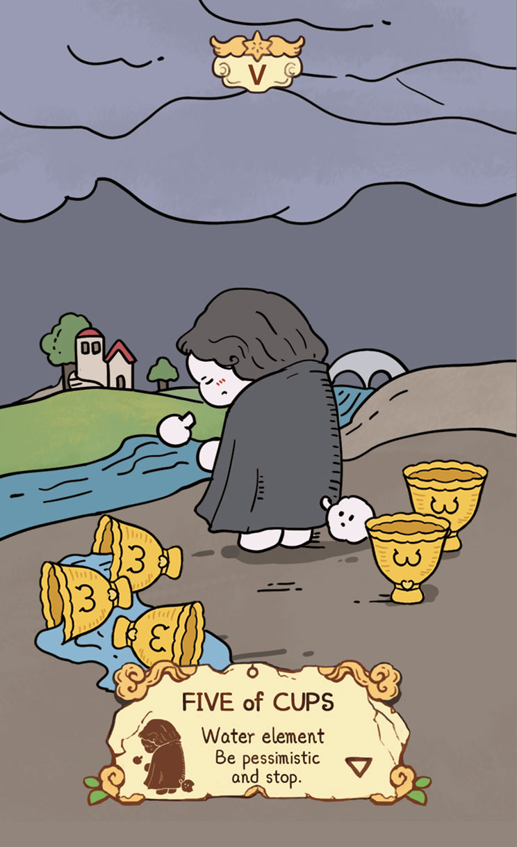 Cloud Rune Legend Tarot – Five of Cups
