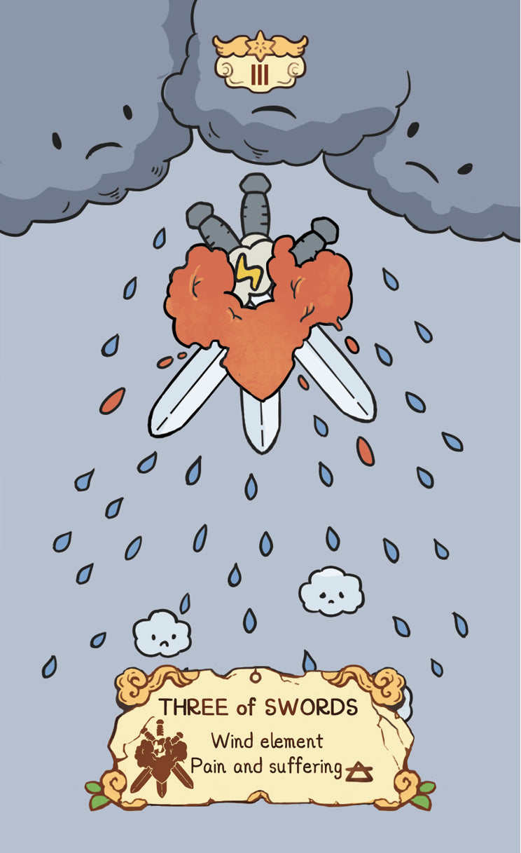 Cloud Rune Legend Tarot – Three of Swords