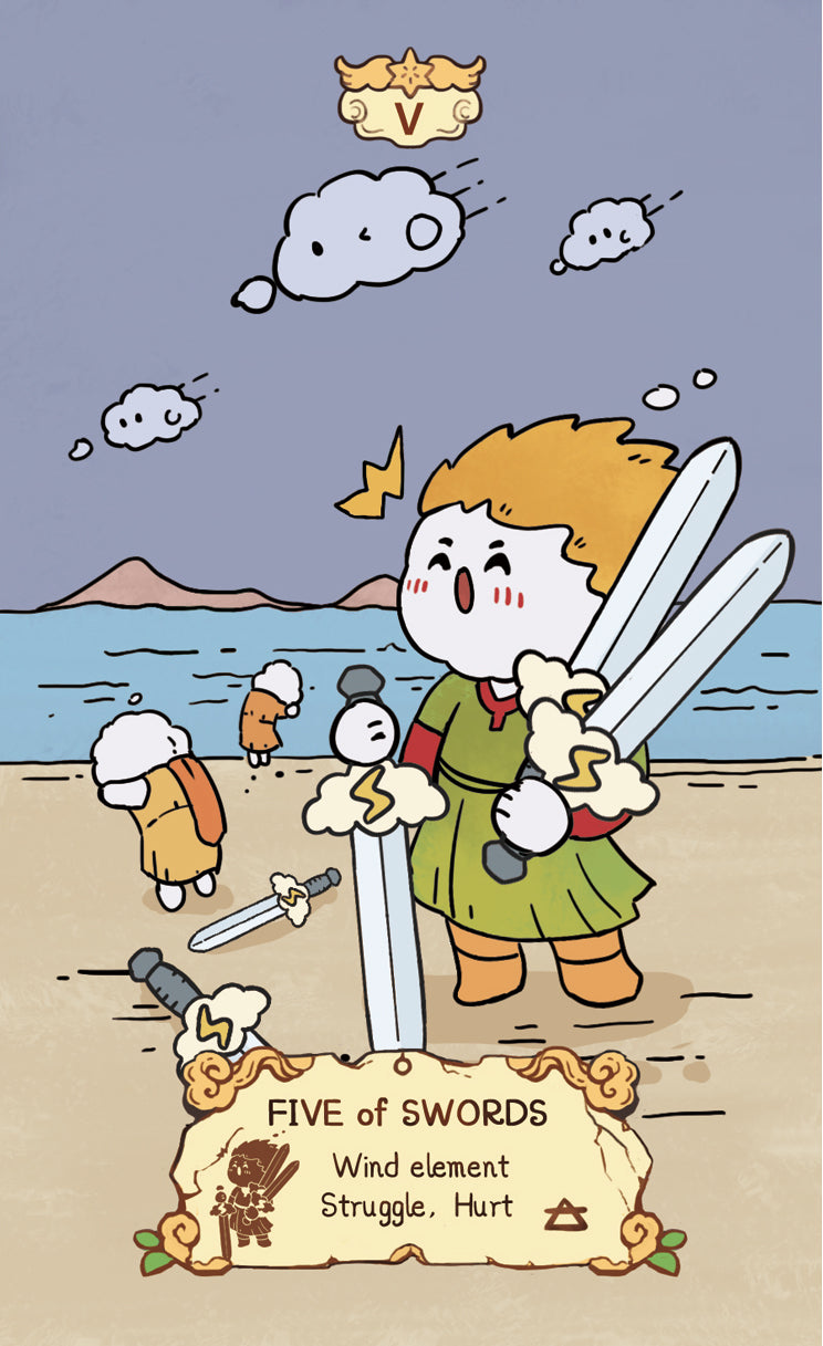 Cloud Rune Legend Tarot – Five of Swords
