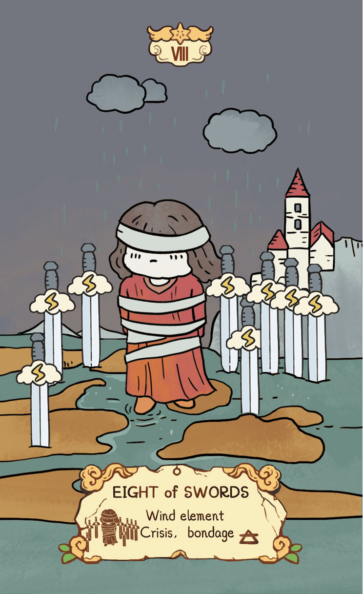 Cloud Rune Legend Tarot – Eight of Swords
