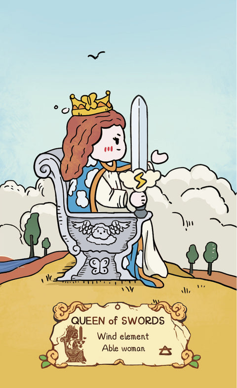 Cloud Rune Legend Tarot – Queen of Swords
