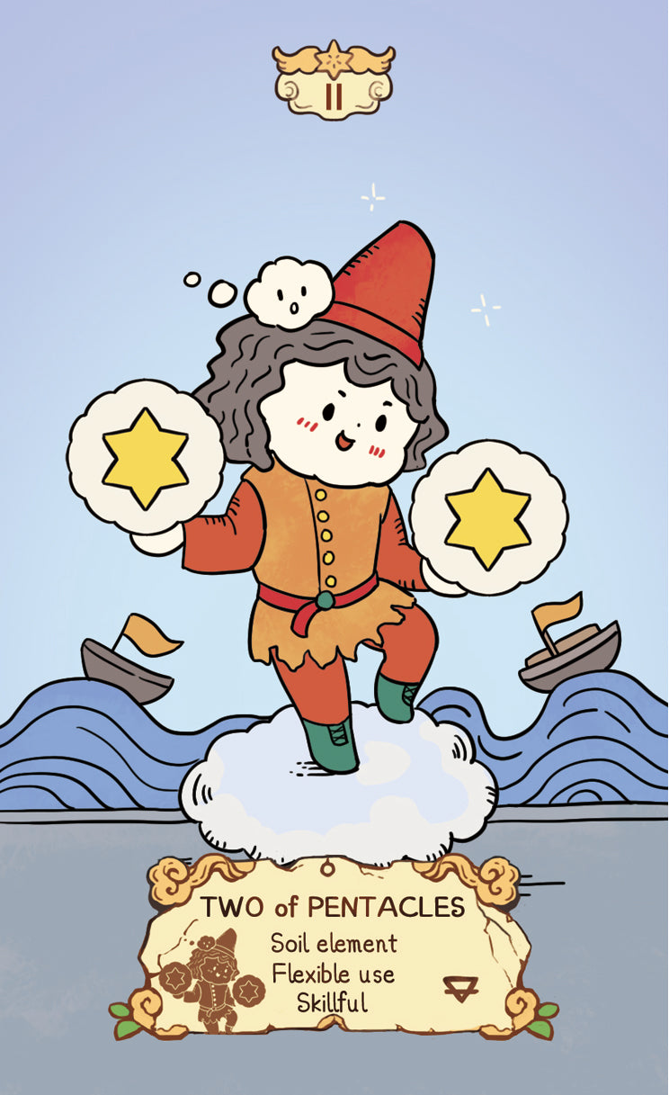 Cloud Rune Legend Tarot – Two of Pentacles