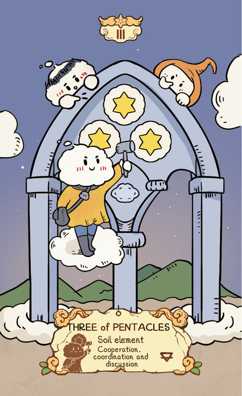 Cloud Rune Legend Tarot – Three of Pentacles